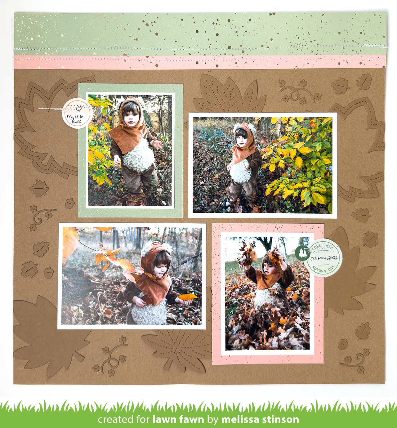 Lawn Fawn Lawn Cuts Stitched Maple Leaf Frame Stanzen Herbst