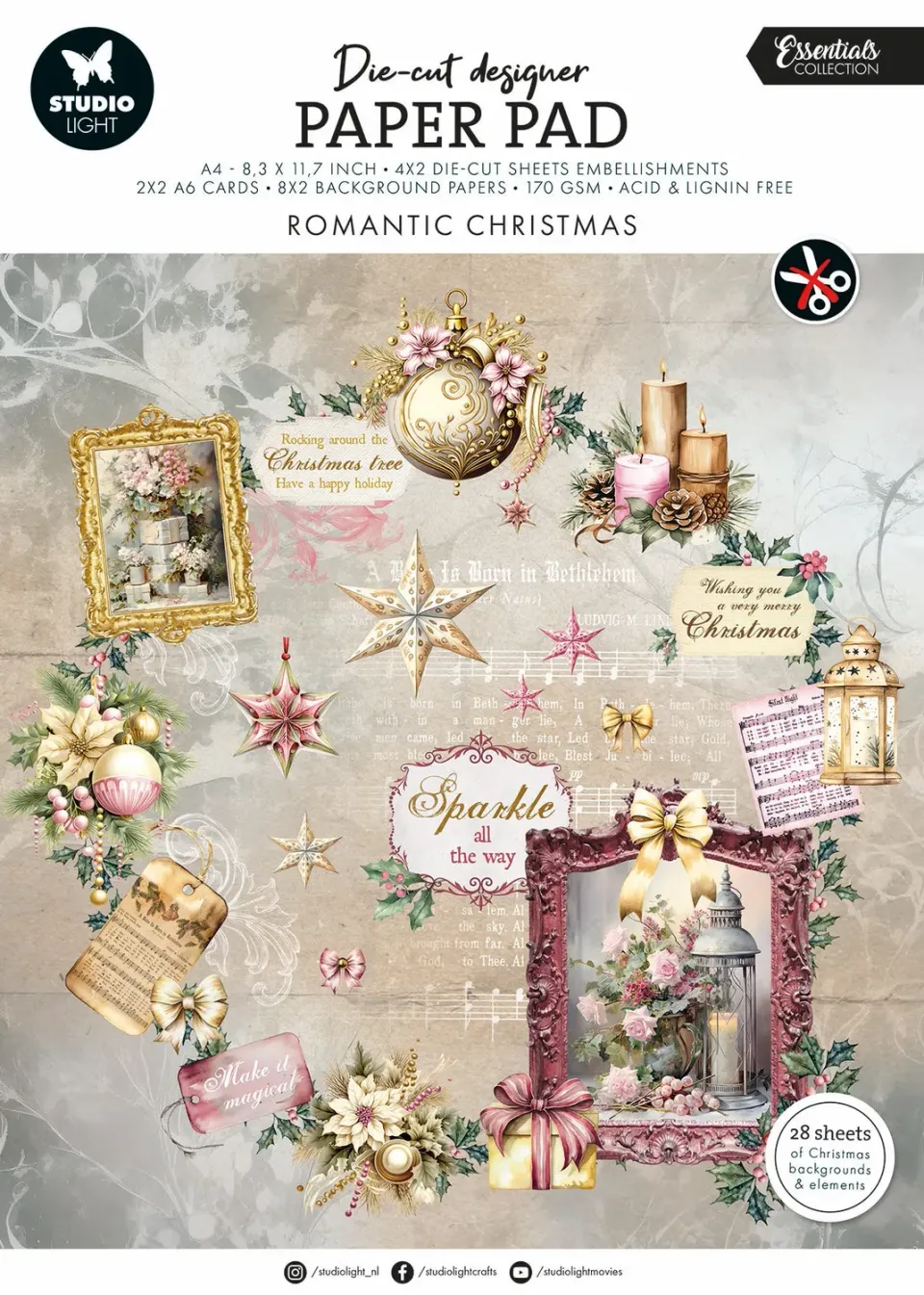 StudioLight Essentials Romantic Christmas Papierblock A4