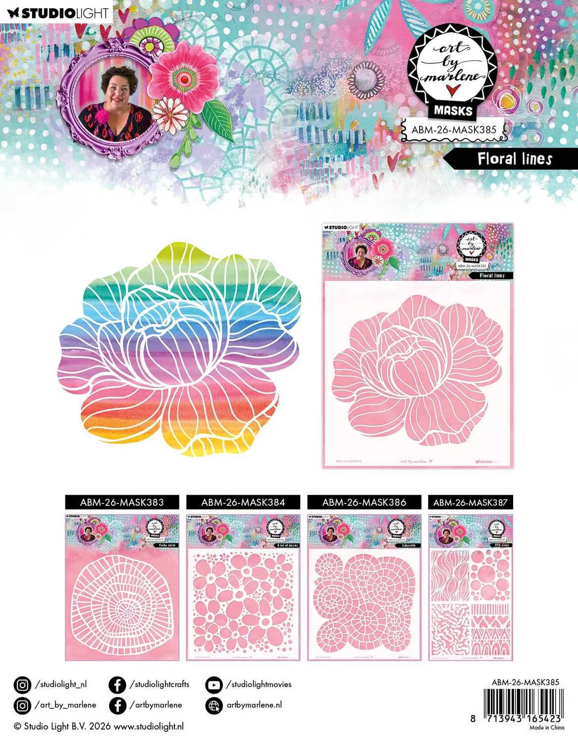 StudioLight Art by Marlene Schablone Floral Lines 2026