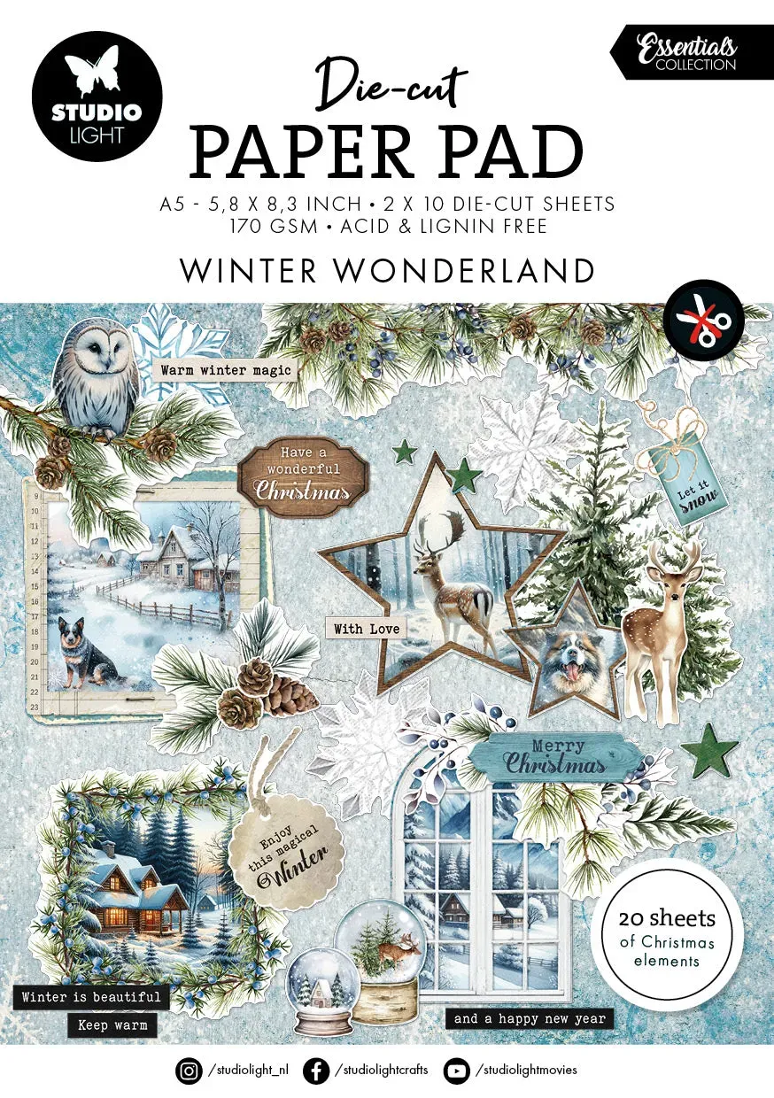 StudioLight Essentials Winter Wonderland Die-Cut Block 20 Blatt