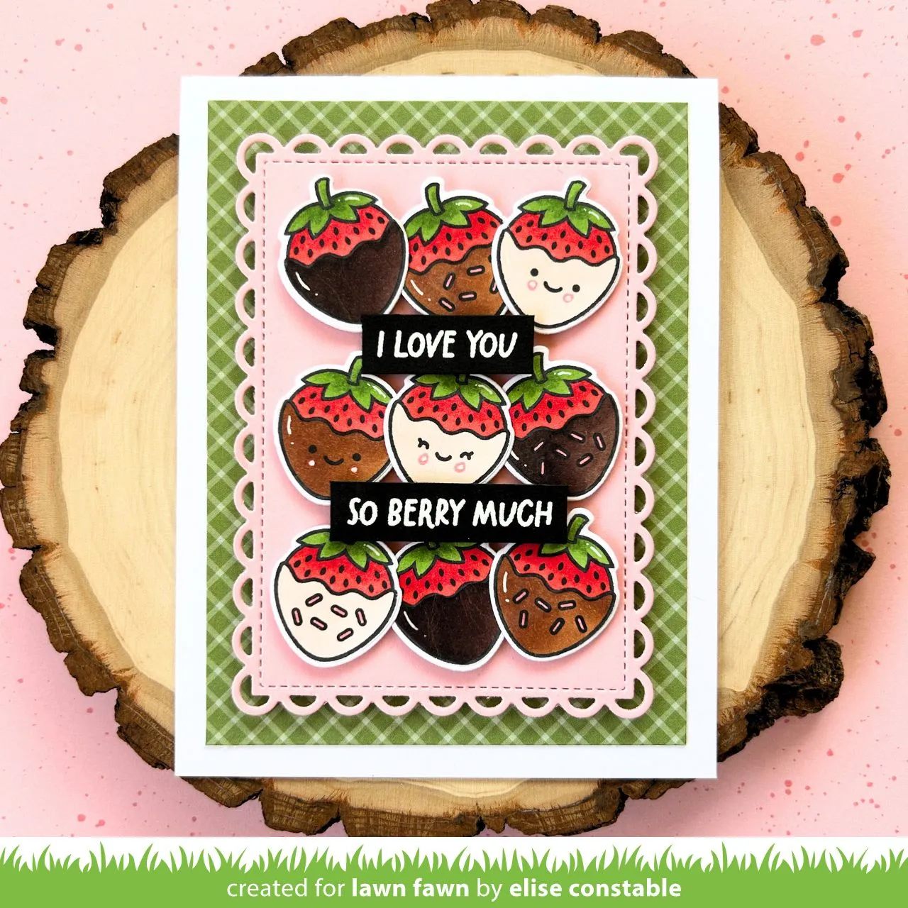 Lawn Fawn Sweet Strawberry Stempelset Erdbeeren Mini