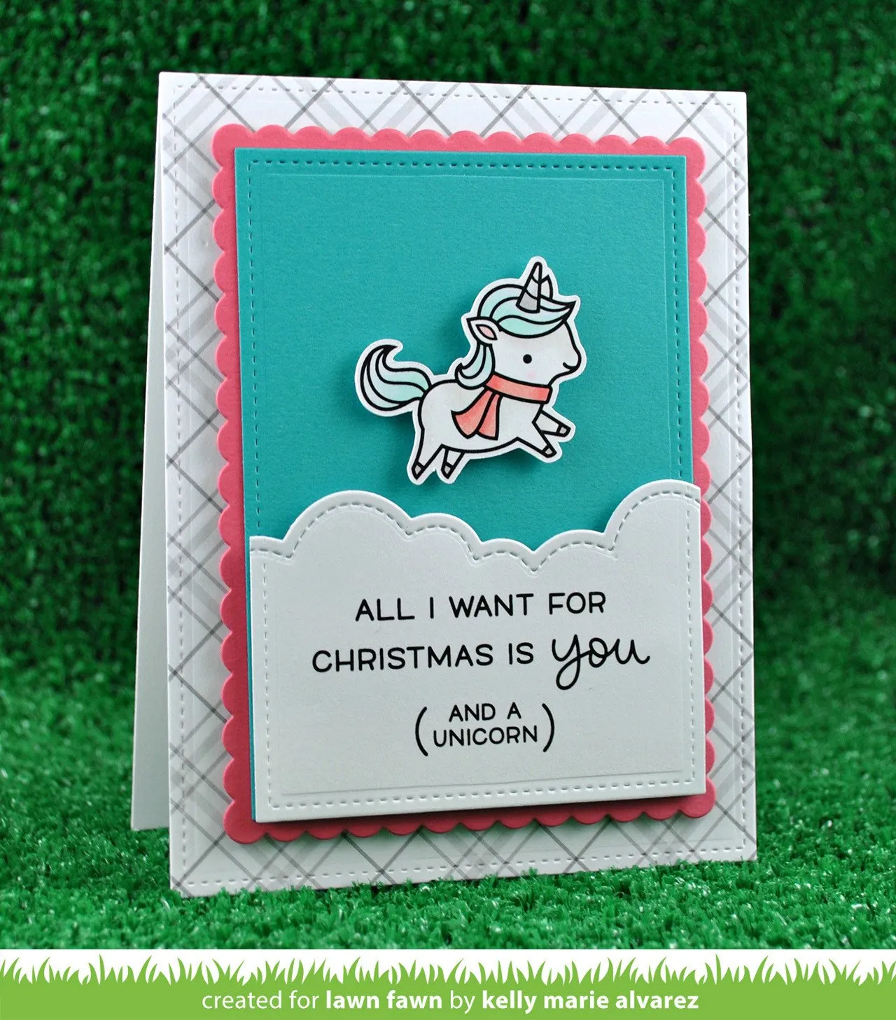 Lawn Fawn Winter Unicorn Mini Stempel Weihnachten