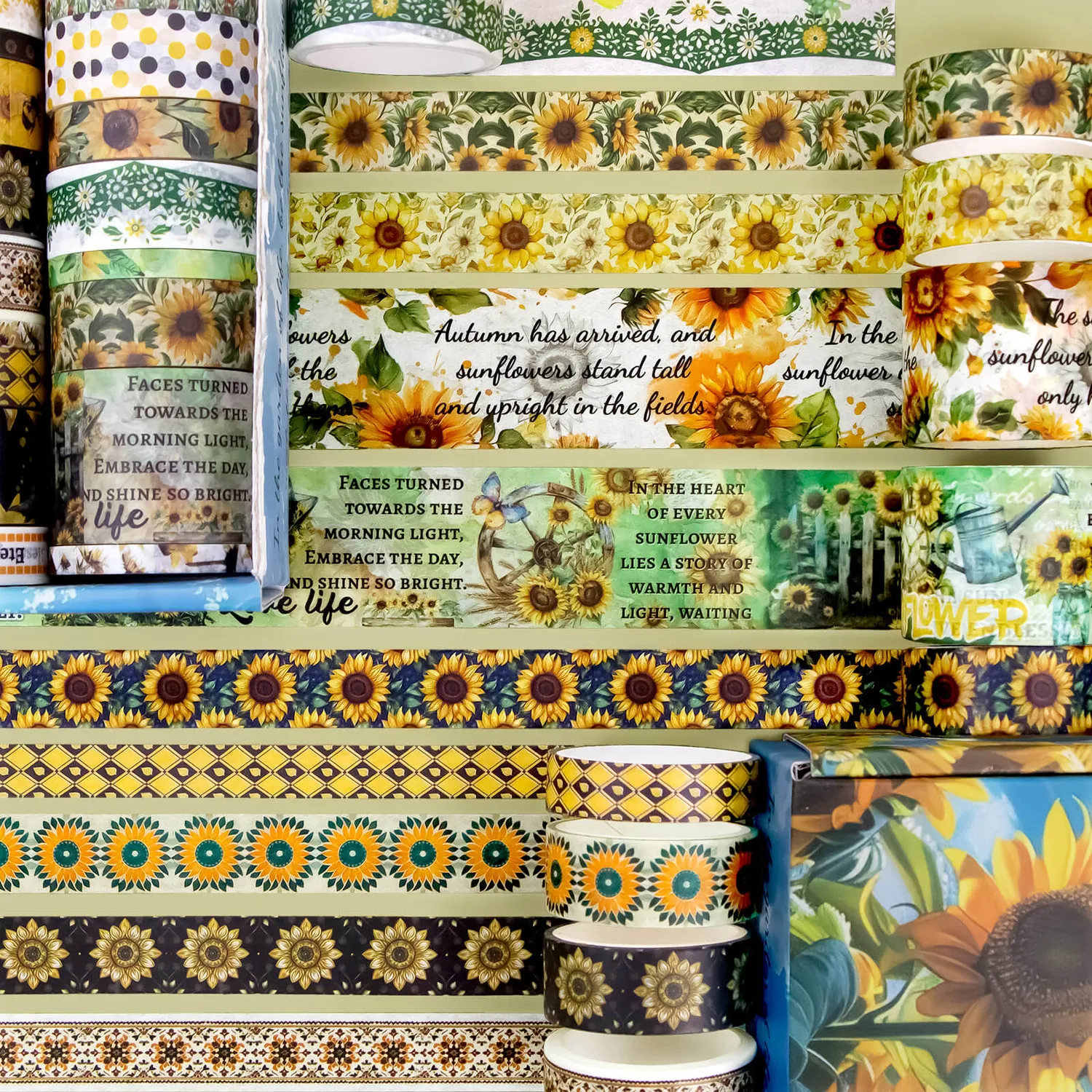 Ieebee Sunflower Washi Tape Set 27 Rollen Botanik