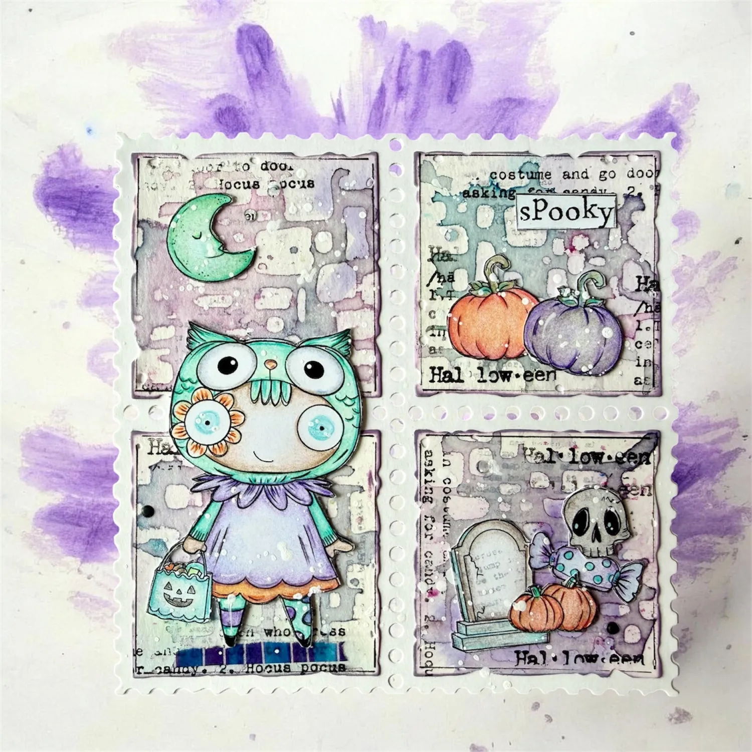 AALL and Create TP-1421 Moonlight Wishes Clear Stamps A7 Halloween