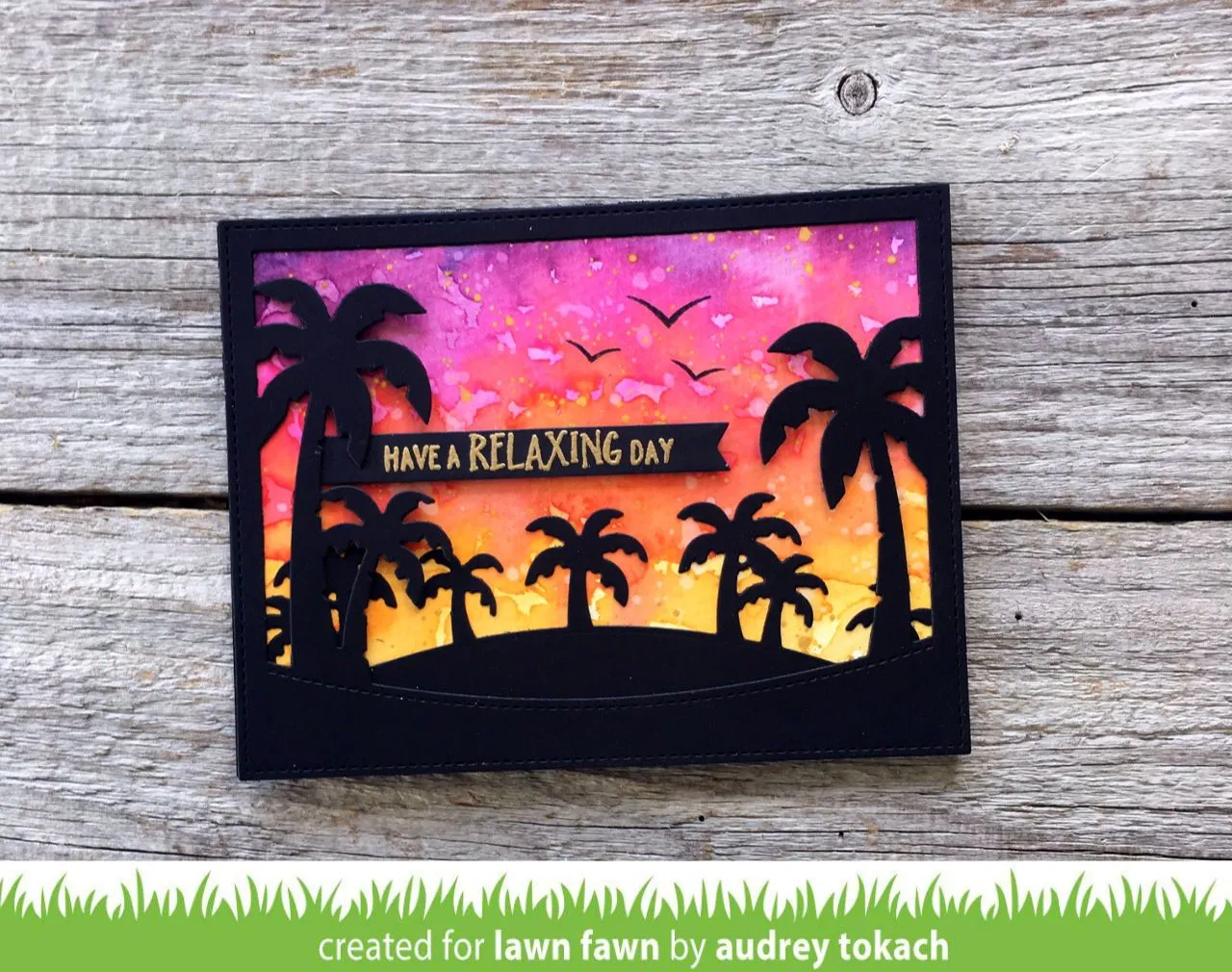 Lawn Fawn Palm Tree Border Lawn Cuts Stanzschablonen 15x5cm