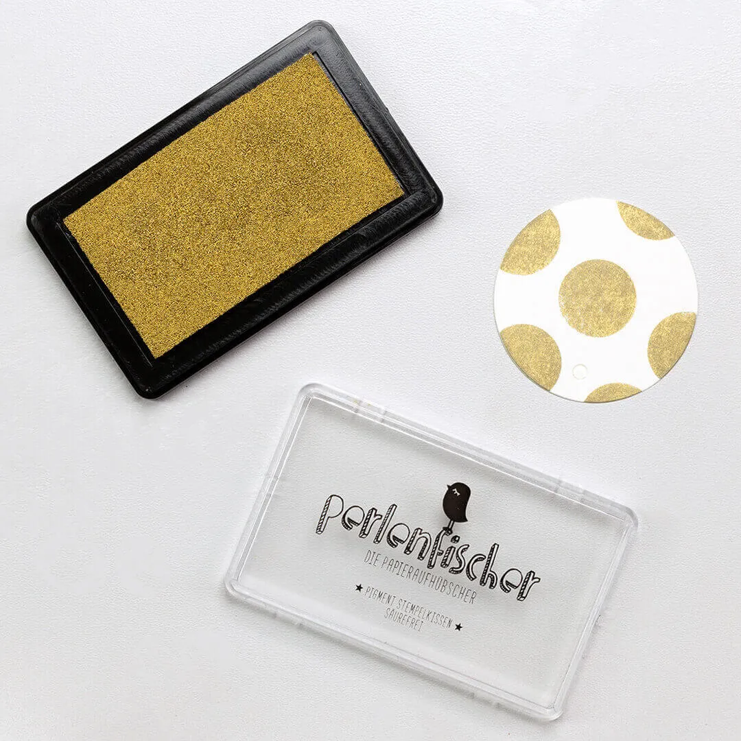 Perlenfischer Stempelkissen Gold groß Pigment