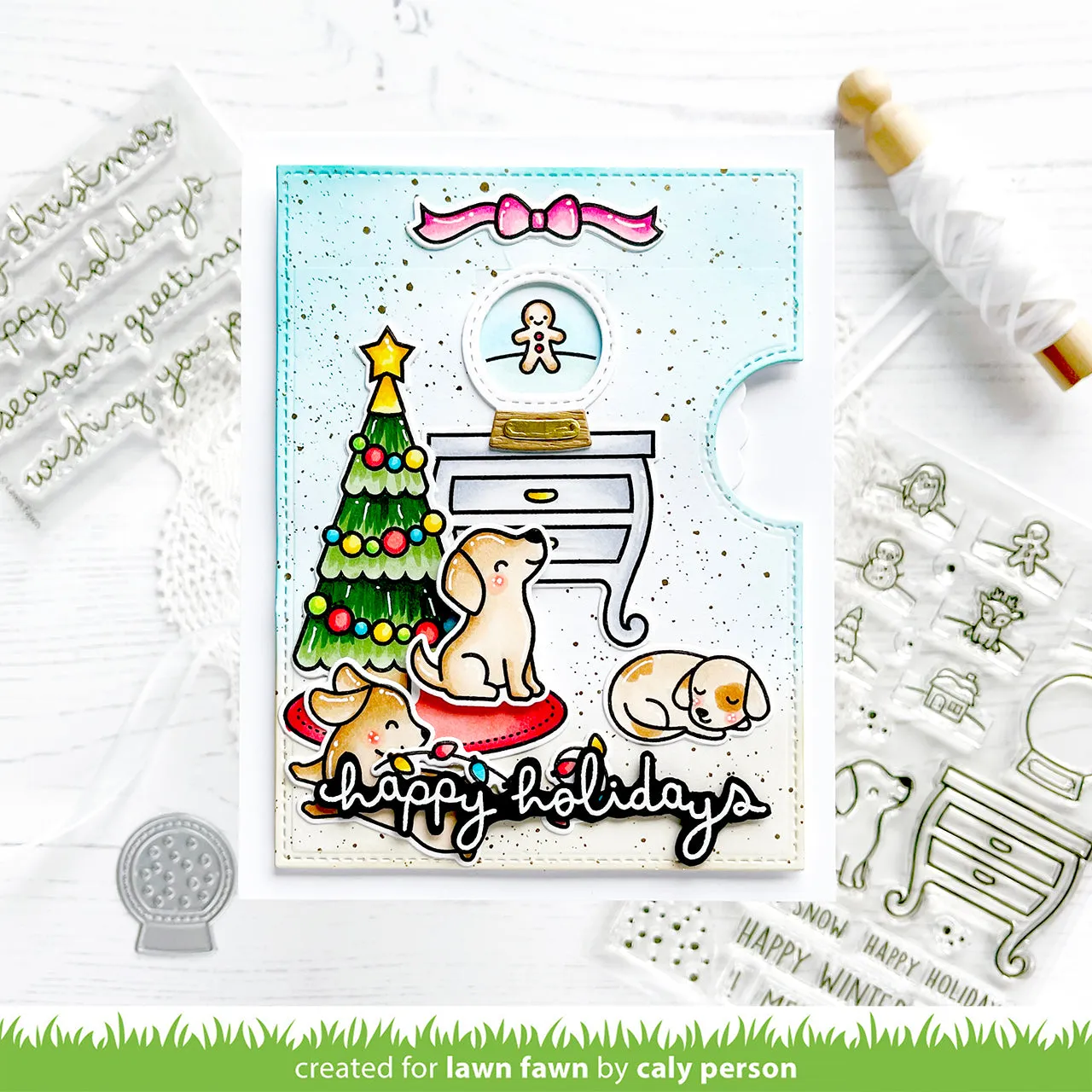 Lawn Fawn Scribbled Winter Stempelset Grüße