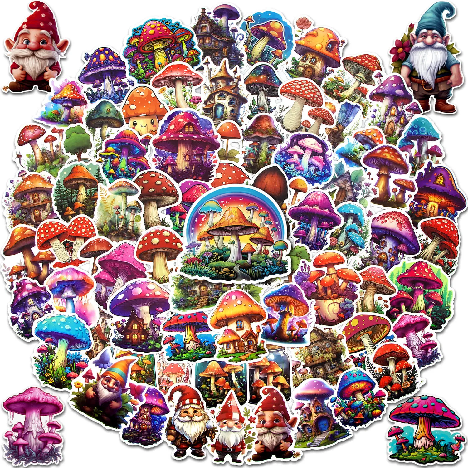 Ieebee Cute Mushroom Sticker Set 245 Stück wasserfest