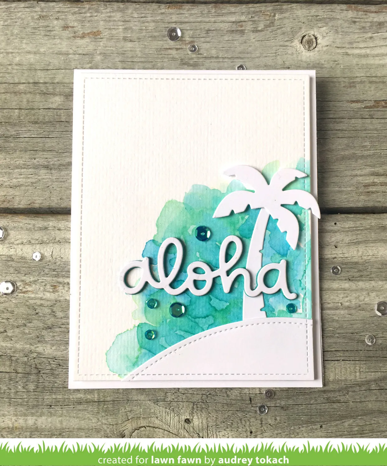 Lawn Fawn Lawn Cuts Scripty Aloha Stanzschablone Schriftzug