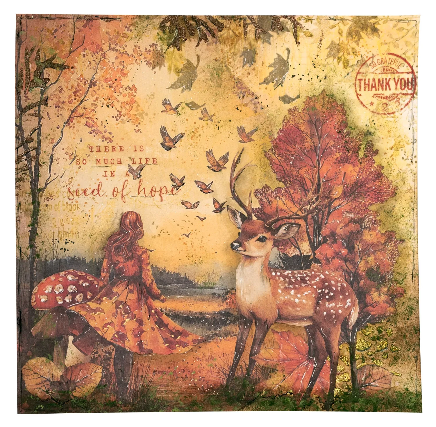 Jenine's Mindful Art Autumn Pathway Schablone 4-teilig Wald