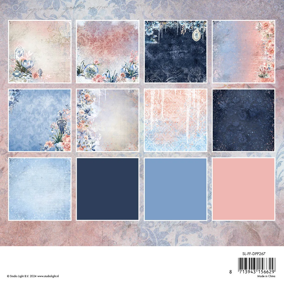 StudioLight Frozen Flowers Designpapier Backgrounds Winter