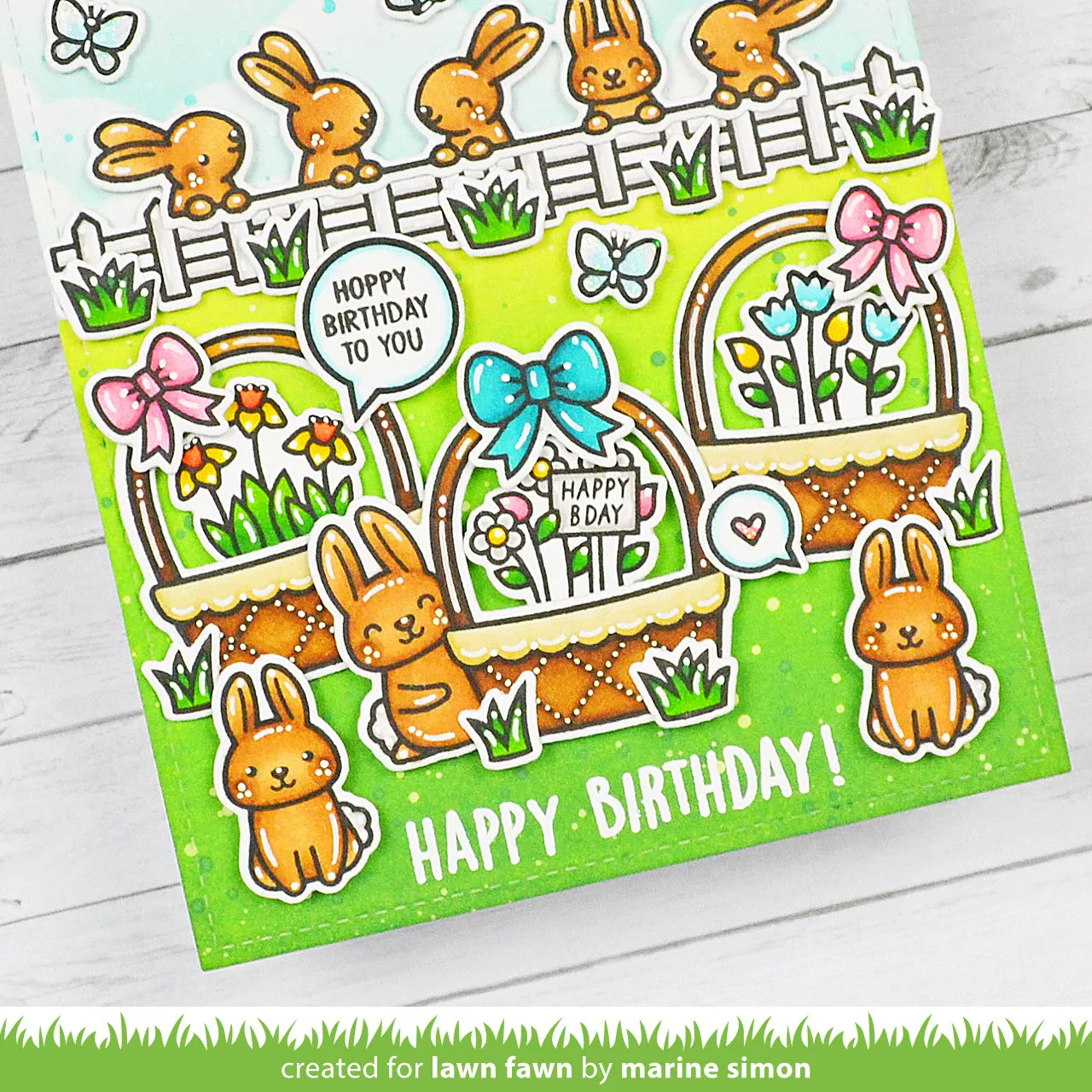 Lawn Fawn Spring Basket Birthday Stempelset Hase