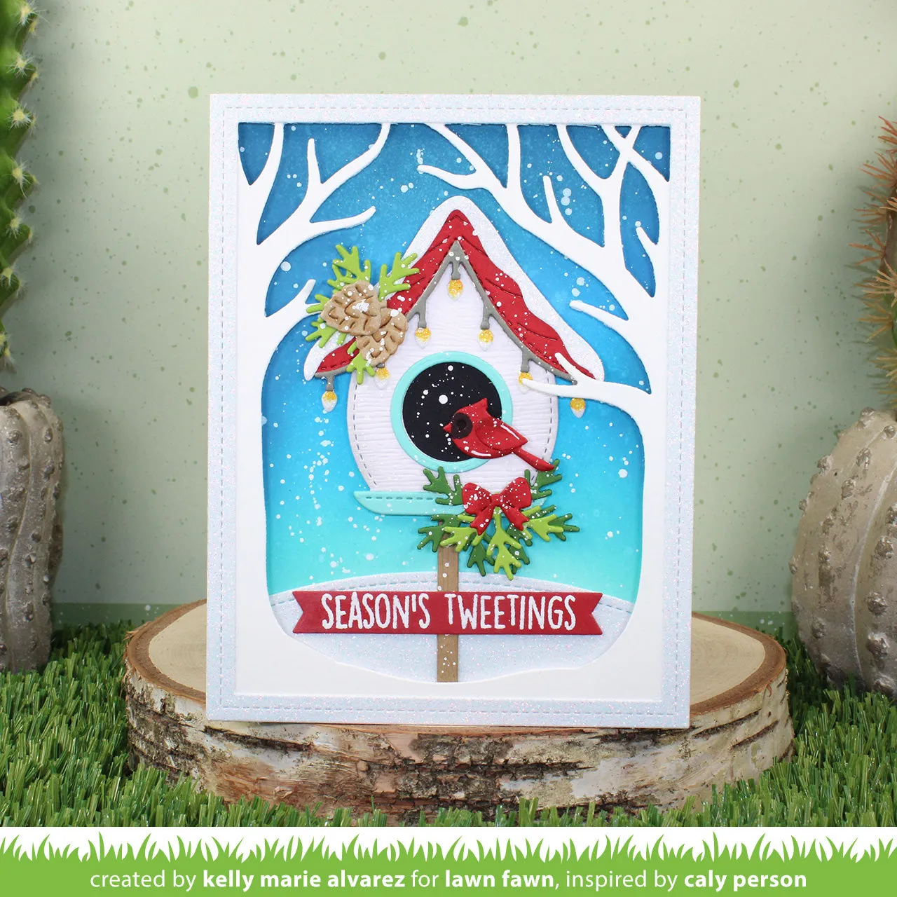 Lawn Fawn Build-A-Birdhouse Christmas Stanzschablone