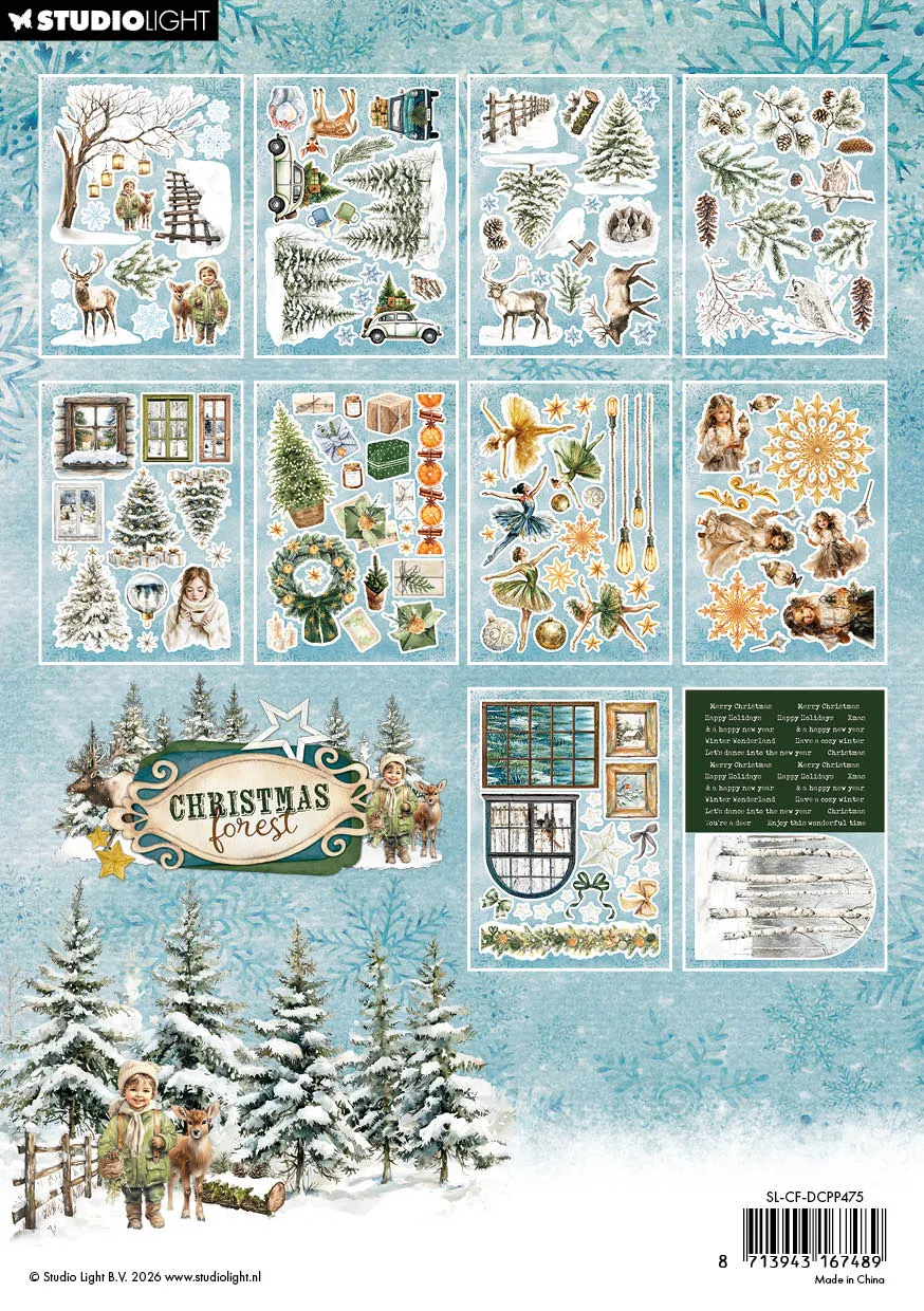 Studio Light Christmas Forest Die-Cut Paper Pad 20 Blatt