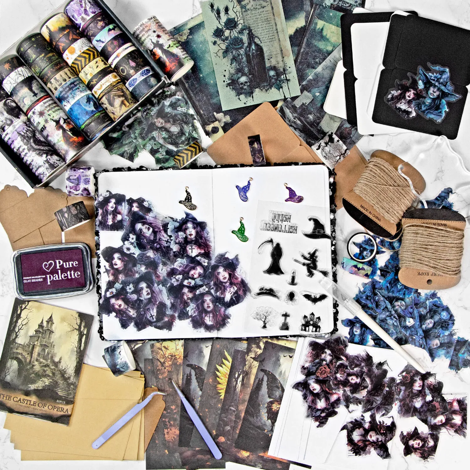 Ieebee Magic Witch Box Set Scrapbooking 25-teilig lila