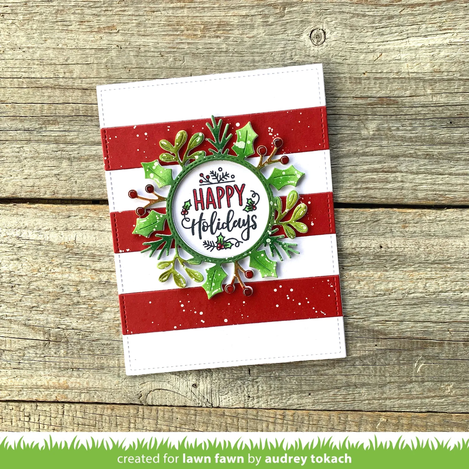Lawn Fawn Magic Iris Holly Wreath Stanzen Stechpalmenkranz