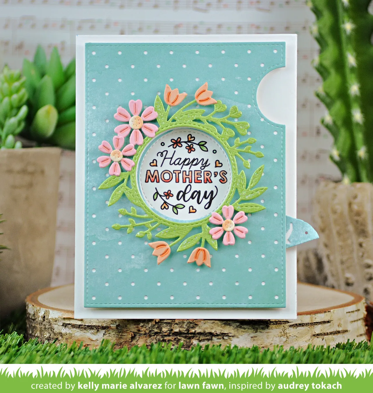 Lawn Fawn Magic Iris Floral Wreath Add-On Stanzen