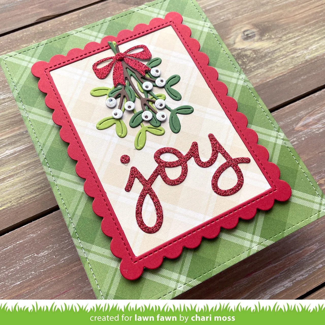 Lawn Fawn Merry Mistletoe Lawn Cuts Stanze Beeren