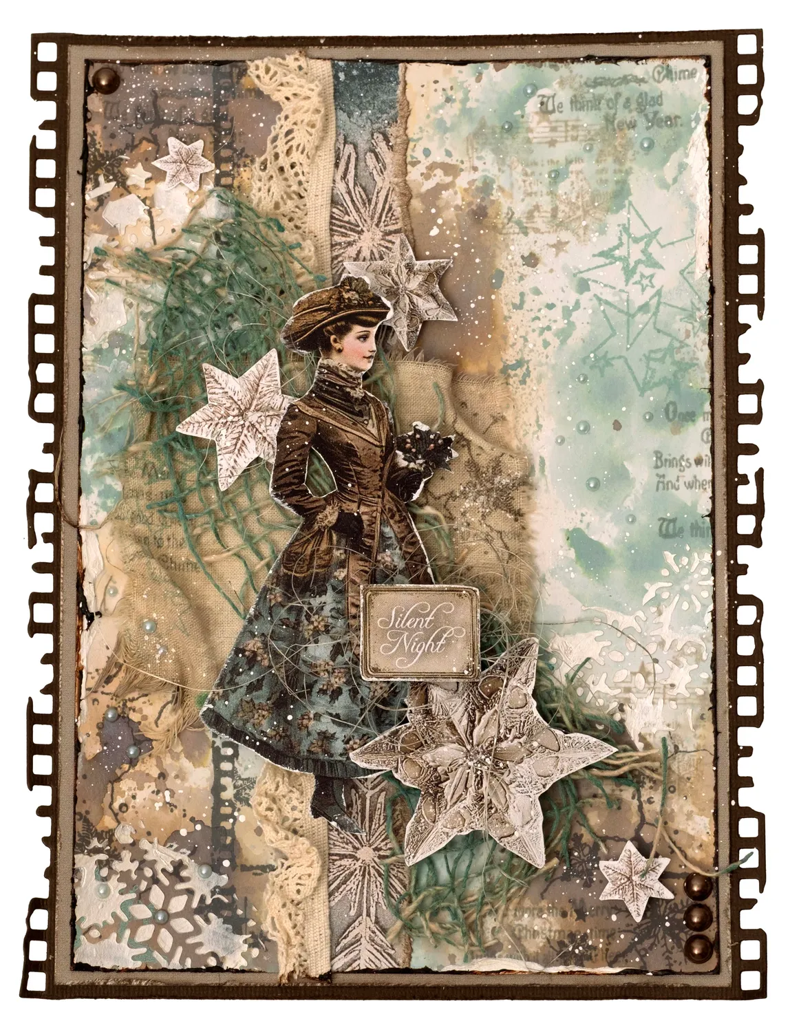 Jenine's Mindful Art Christmas Blush Snowflake Schablone A5