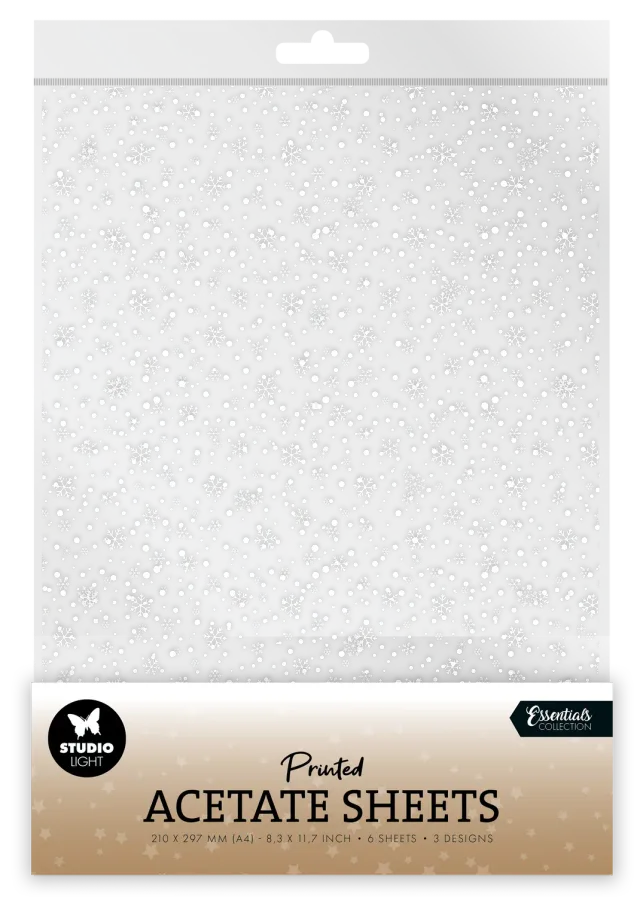 Studio Light Essentials Snowflakes White Acetatfolie 6 Blatt A4 weiß