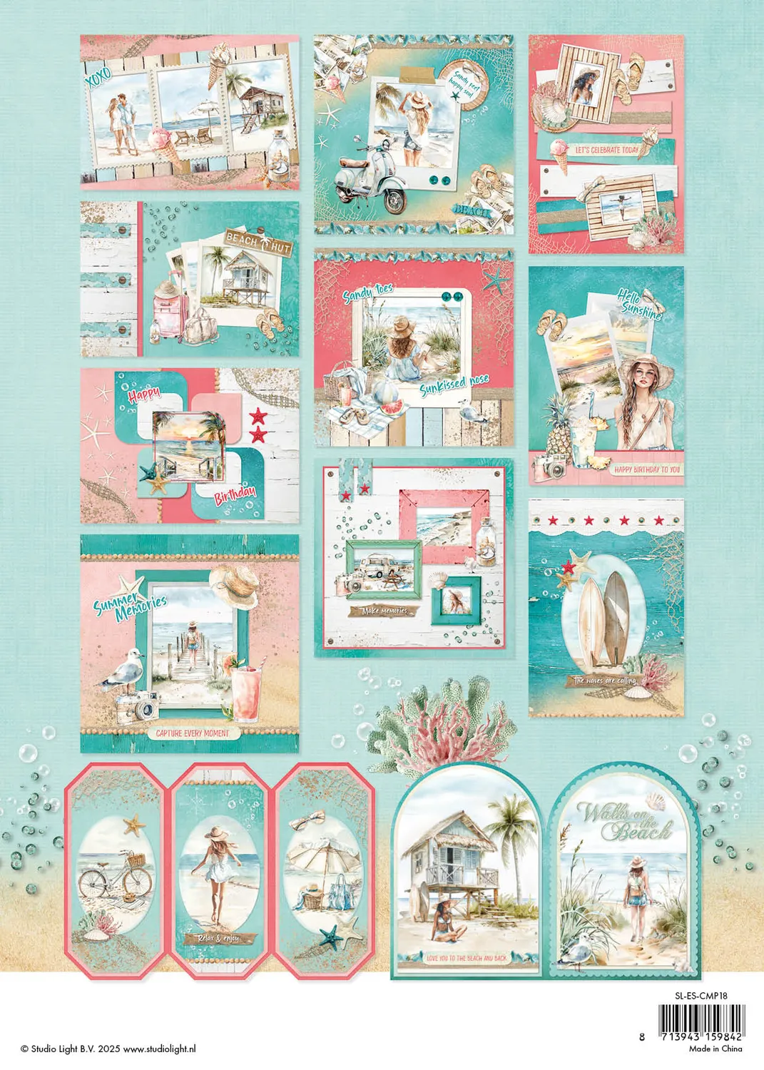 Studio Light Essentials Summer Celebration Kartenblock 14 Blatt