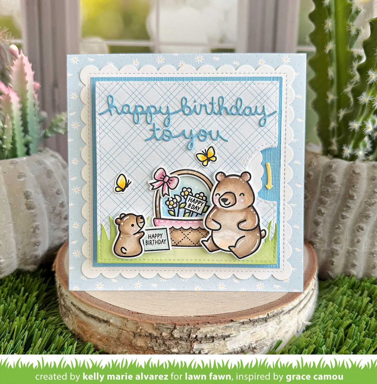 Lawn Fawn Spring Basket Birthday Stempelset Hase