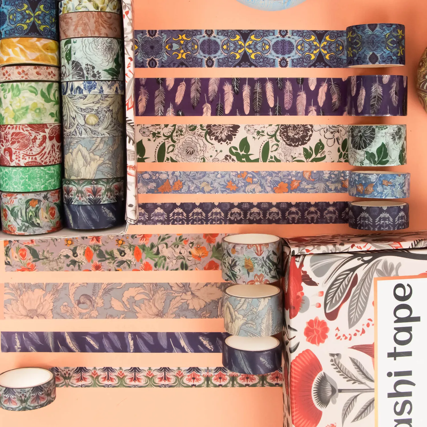 Ieebee Vintage Floral Washi Tape Set 32 Rollen Silber