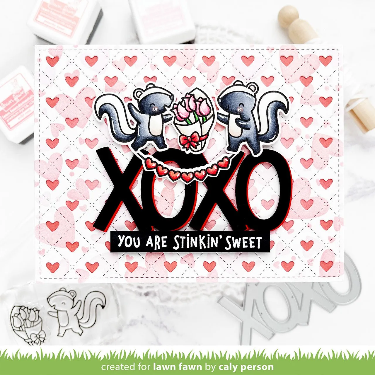 Lawn Fawn Lawn Cuts Quilted Heart Stanzschablone