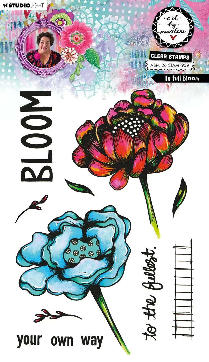 StudioLight Art by Marlene In Full Bloom Clear Stempel Blumen