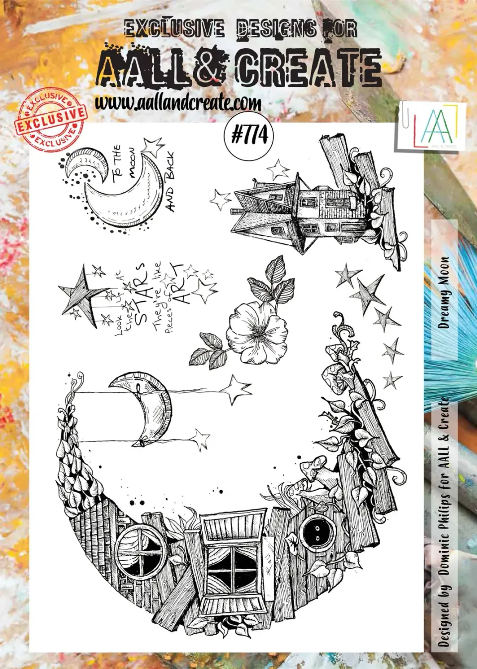 AALL and Create 774 Dreamy Moon Stempelset A4 Mond