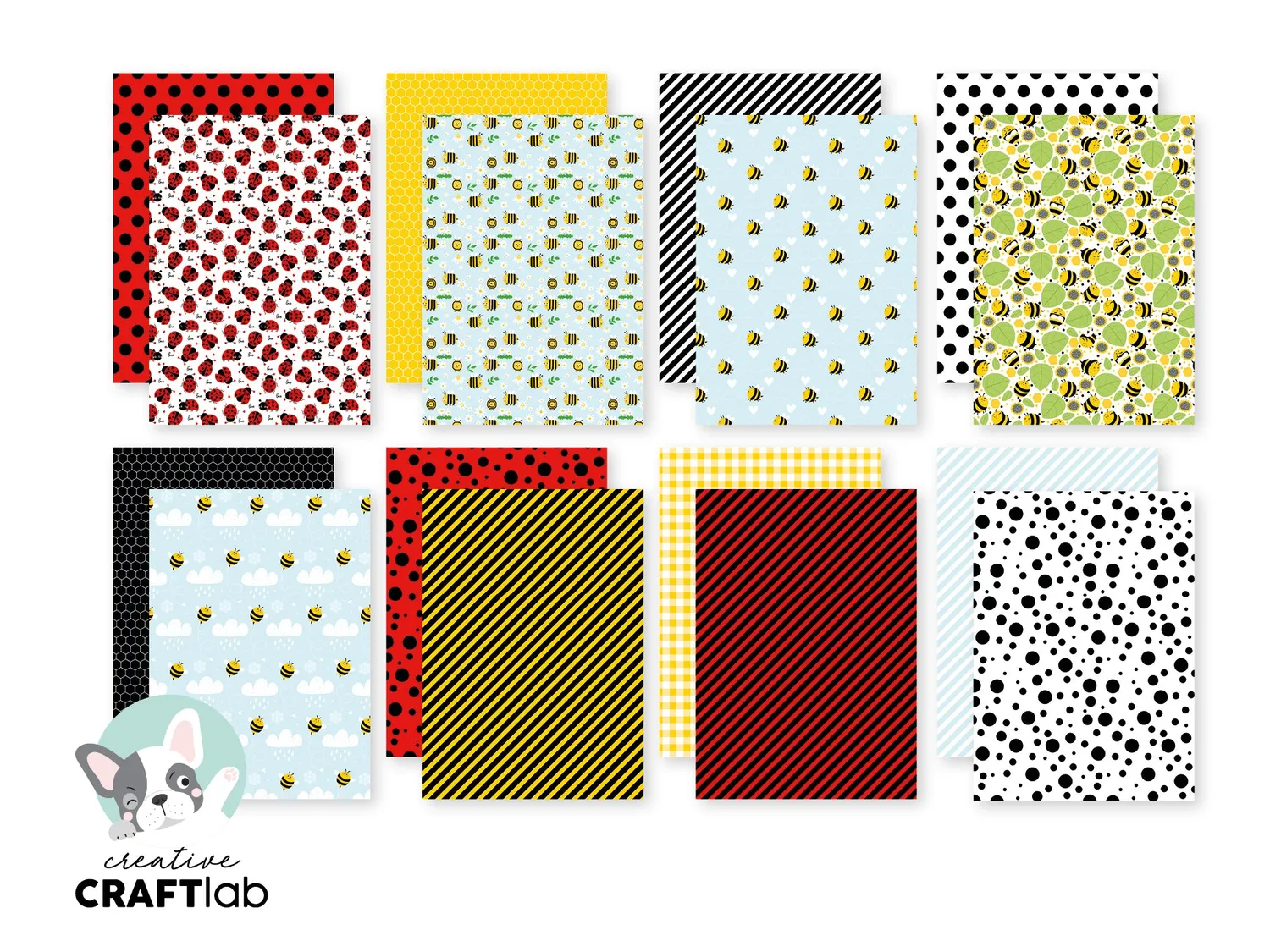 StudioLight Creative Craftlab Friendz Bee-lightful Designpapier 24 Blatt Biene