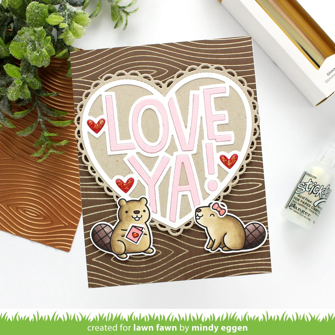 Lawn Fawn Woodgrain Background Heißfolienplatte LF3024