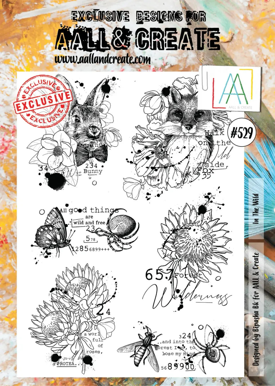 AALL and Create 529 In The Wild Stempelset A4 Wildtiere