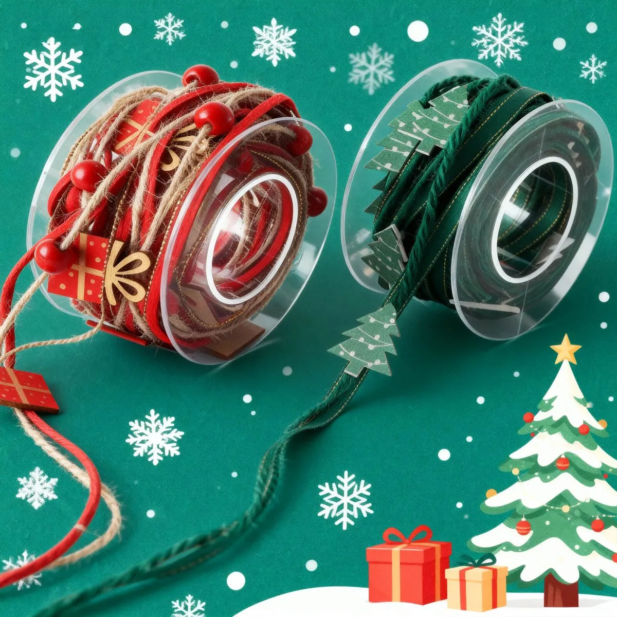 Ieebee Christmas Tree and Gift Dekoband 5 m Weihnachten