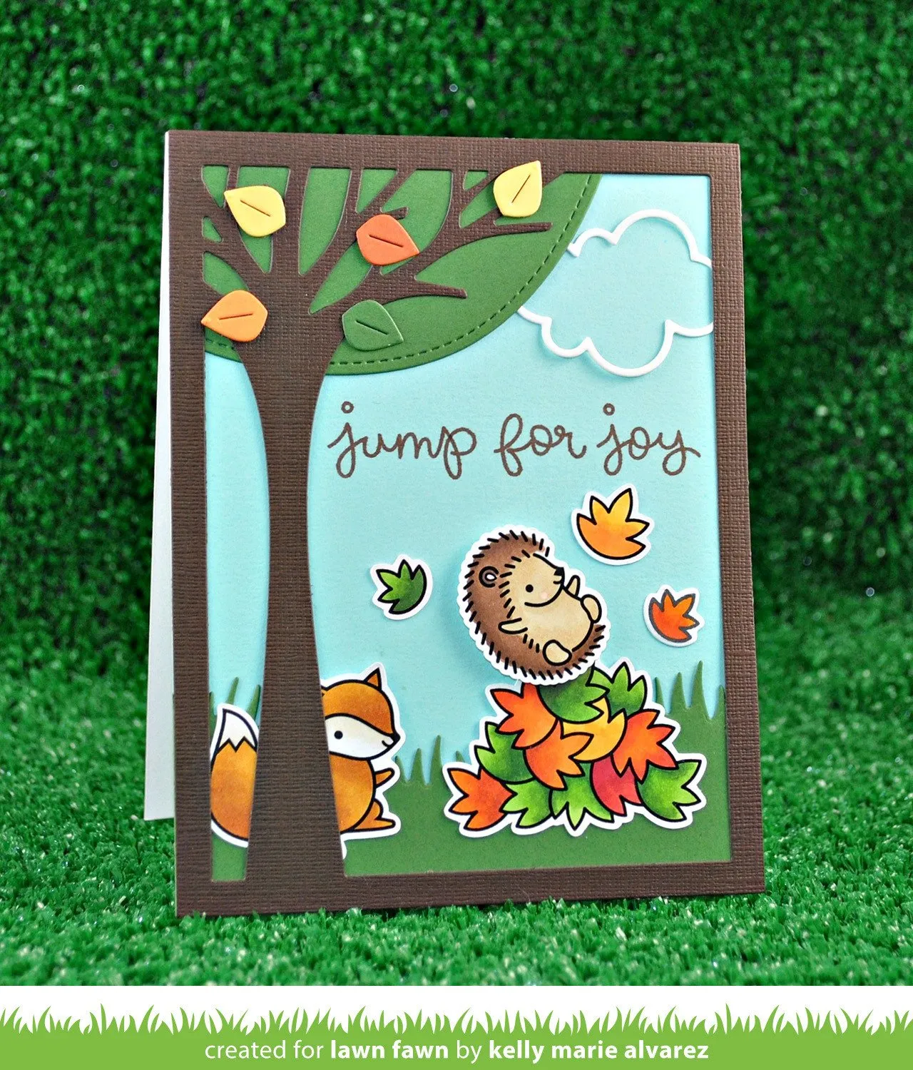 Lawn Fawn Leafy Tree Backdrop Stanzschablone Baum Hochformat