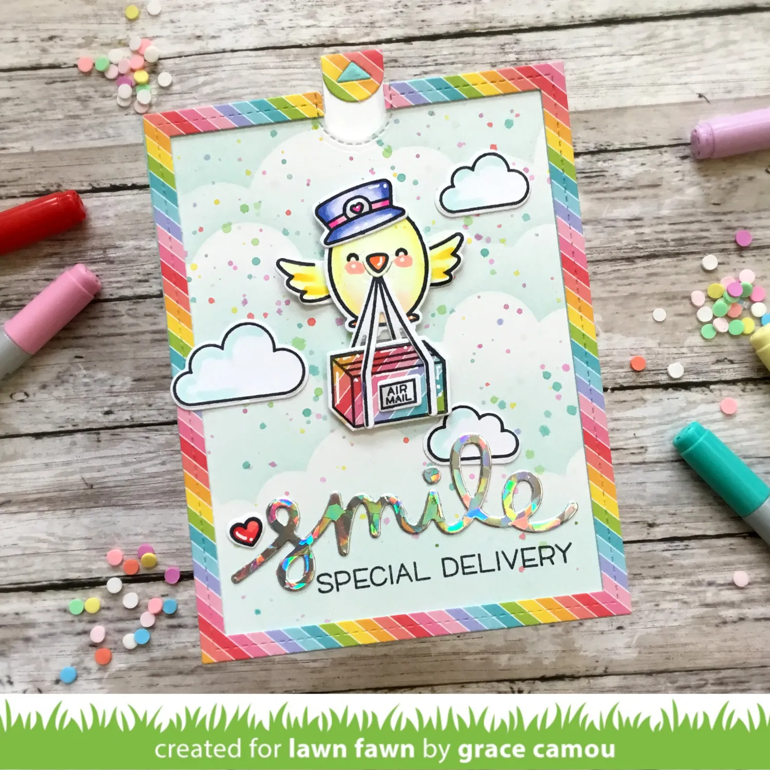 Lawn Fawn Special Delivery Box Add-On Stempelset Geschenkbox