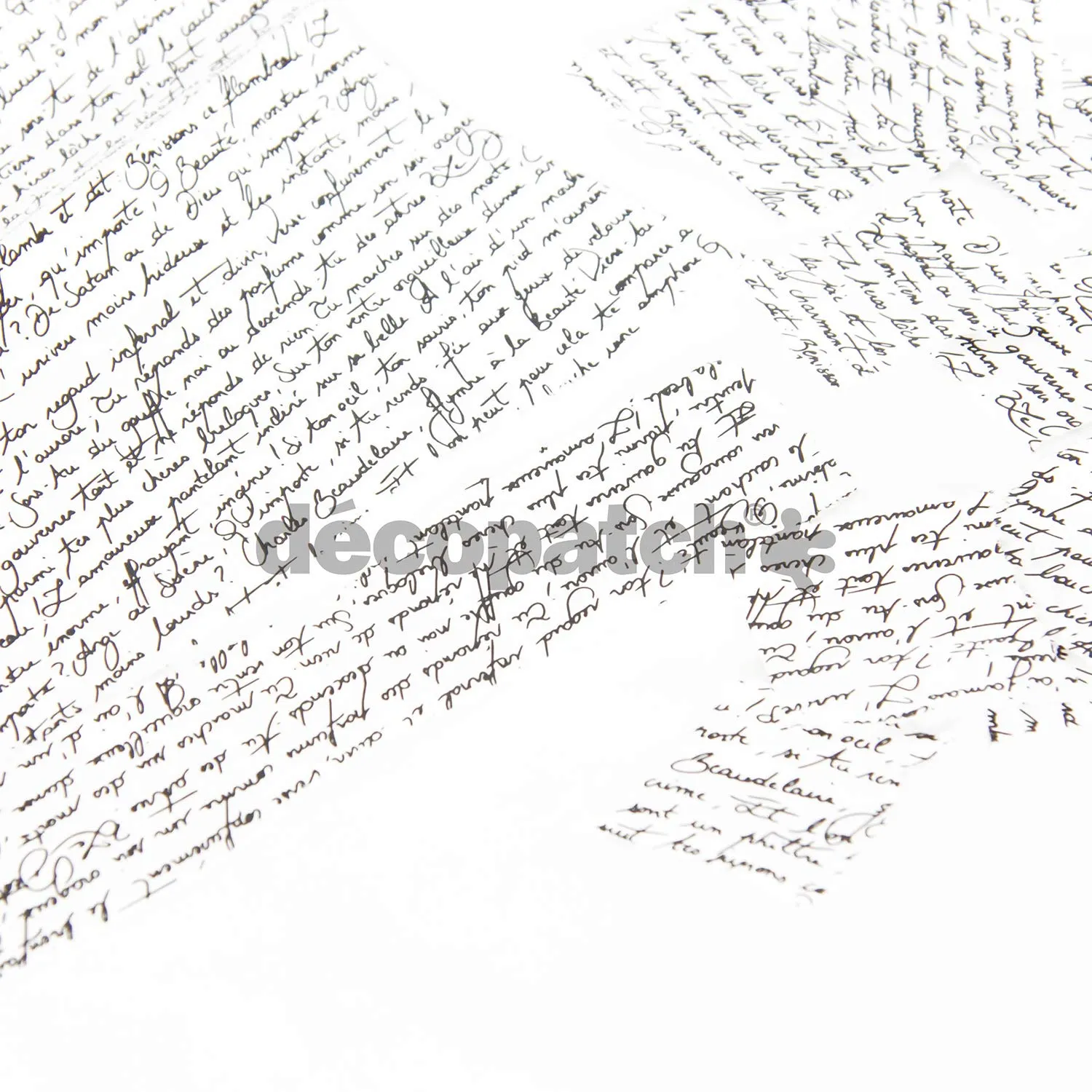 décopatch Papier C771O 3 Bögen Handschrift Gedicht