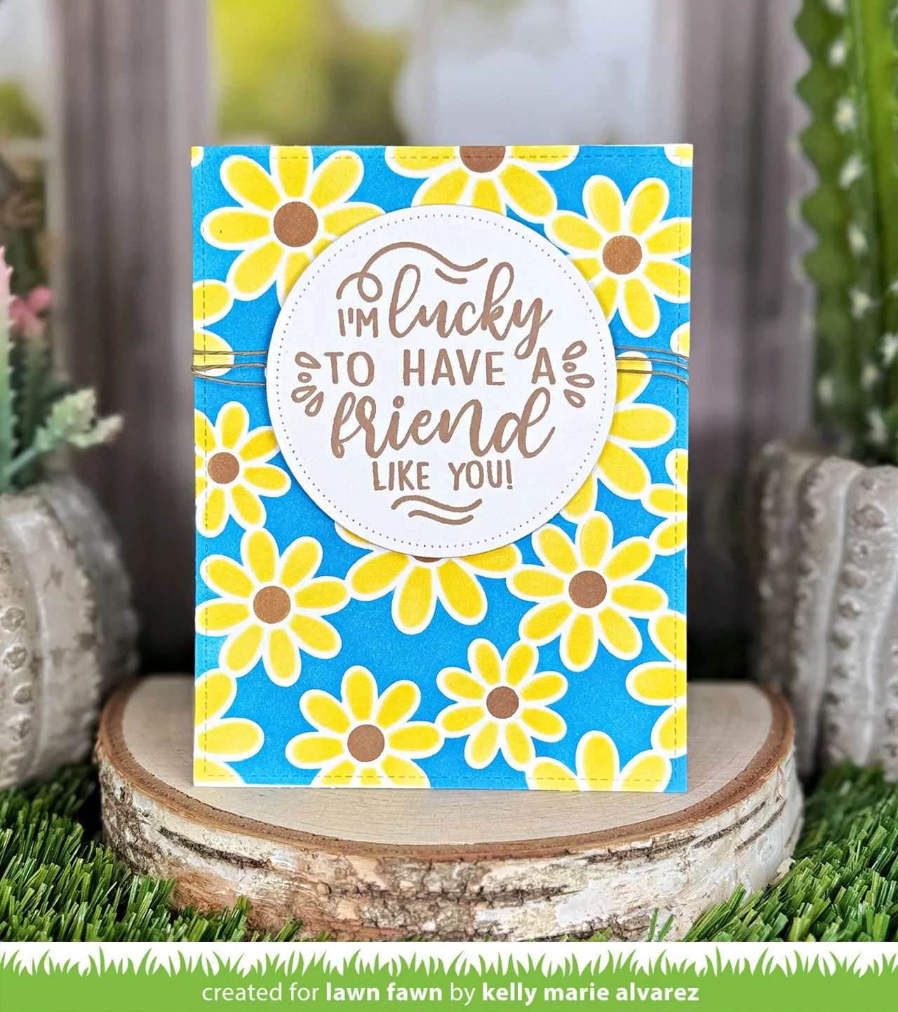 Lawn Fawn Daisy Bloom Background Stencils Schablonen 3-teilig