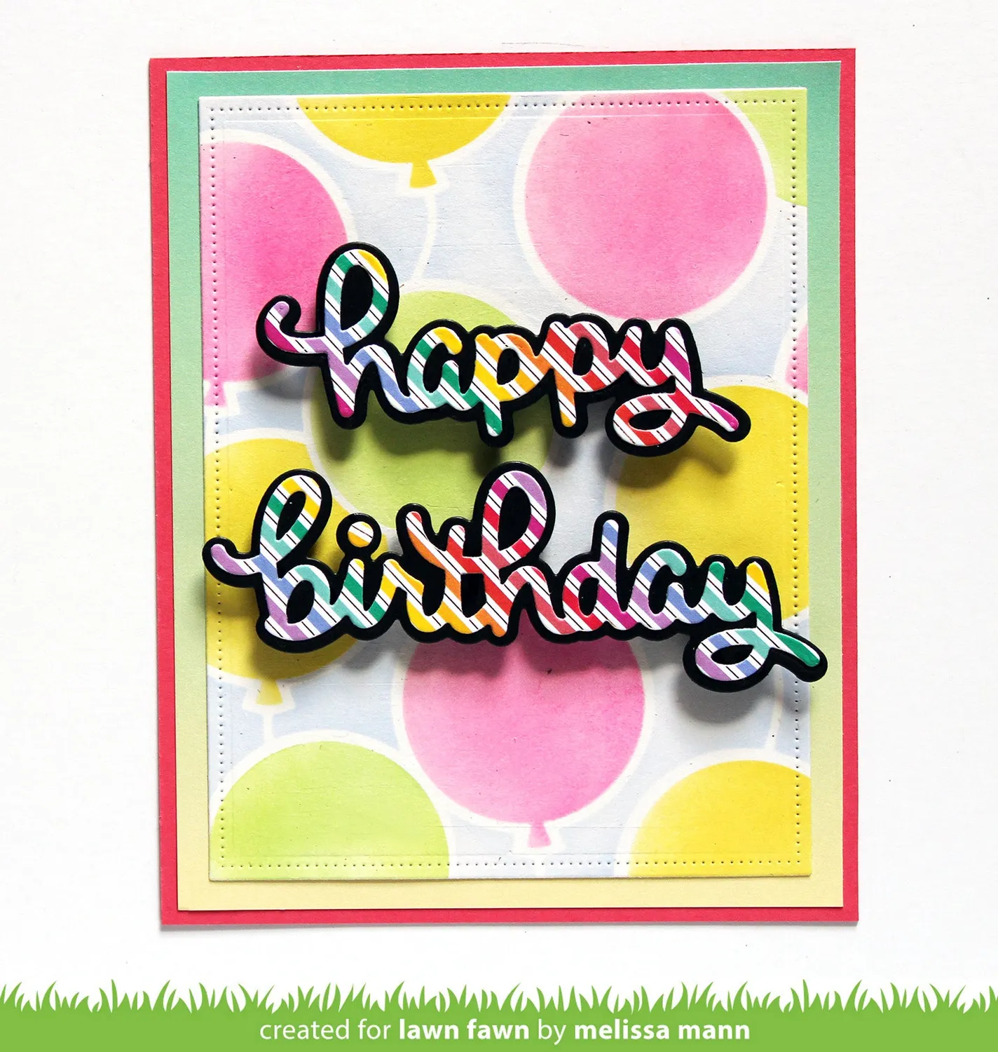 Lawn Fawn Scripty Birthday Outline Stanze Kontur