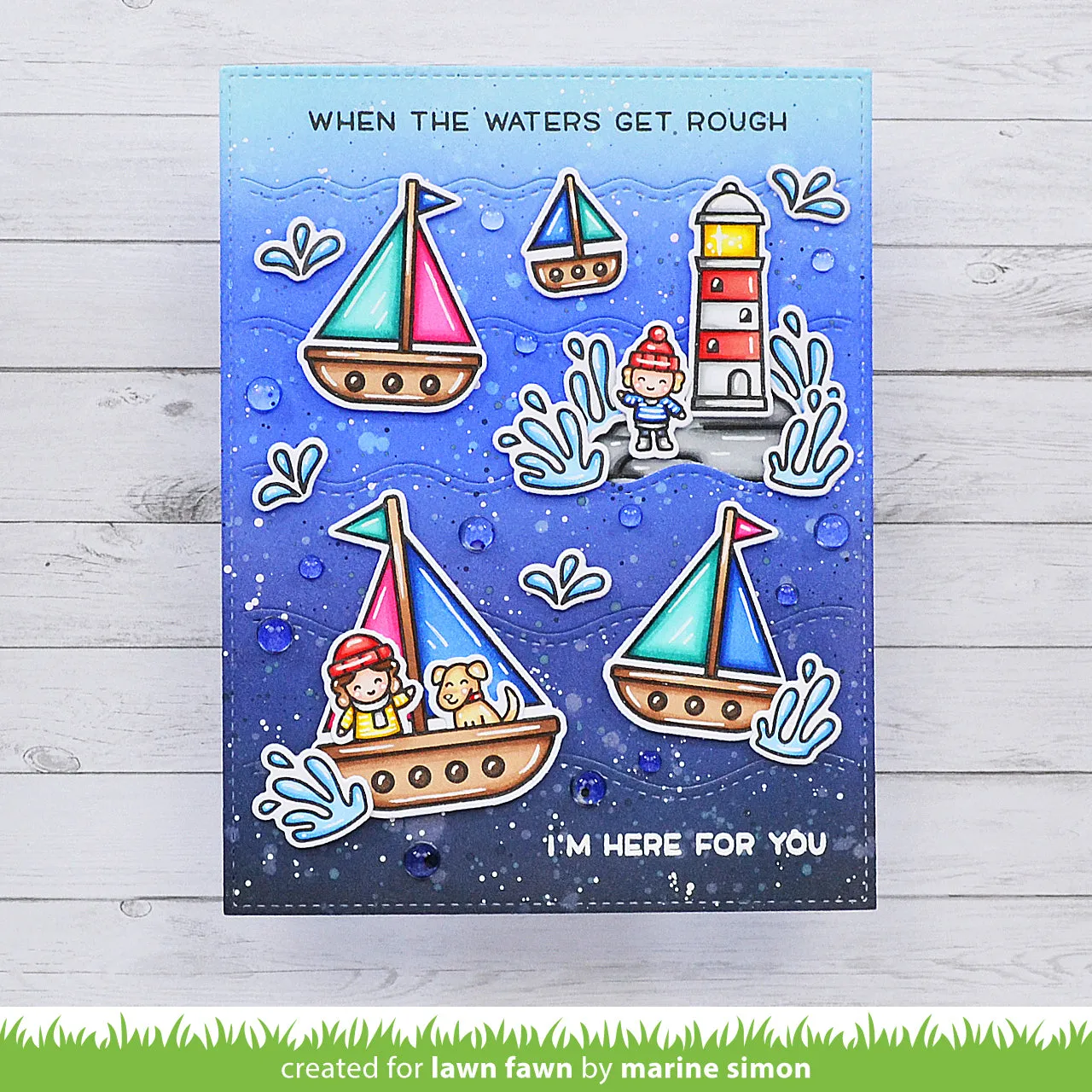Lawn Fawn Stitched Wavy Backdrop Portrait Stanze Wellen