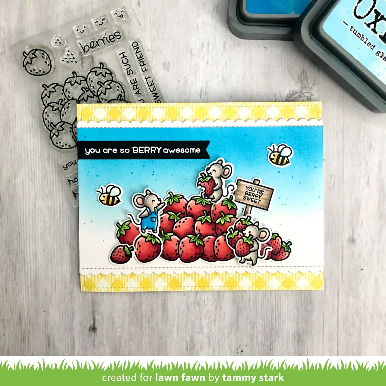 Lawn Fawn How You Bean Strawberries Clear Stamps
