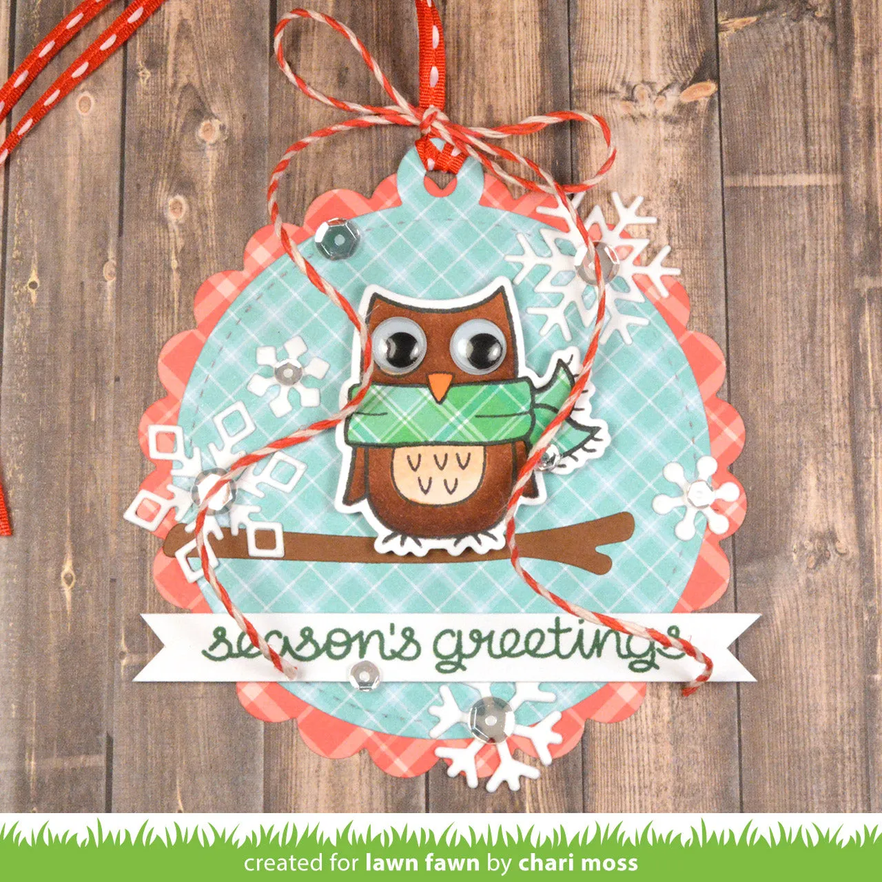 Lawn Fawn Winter Owl Stempel Eule 3-teilig Weihnachten