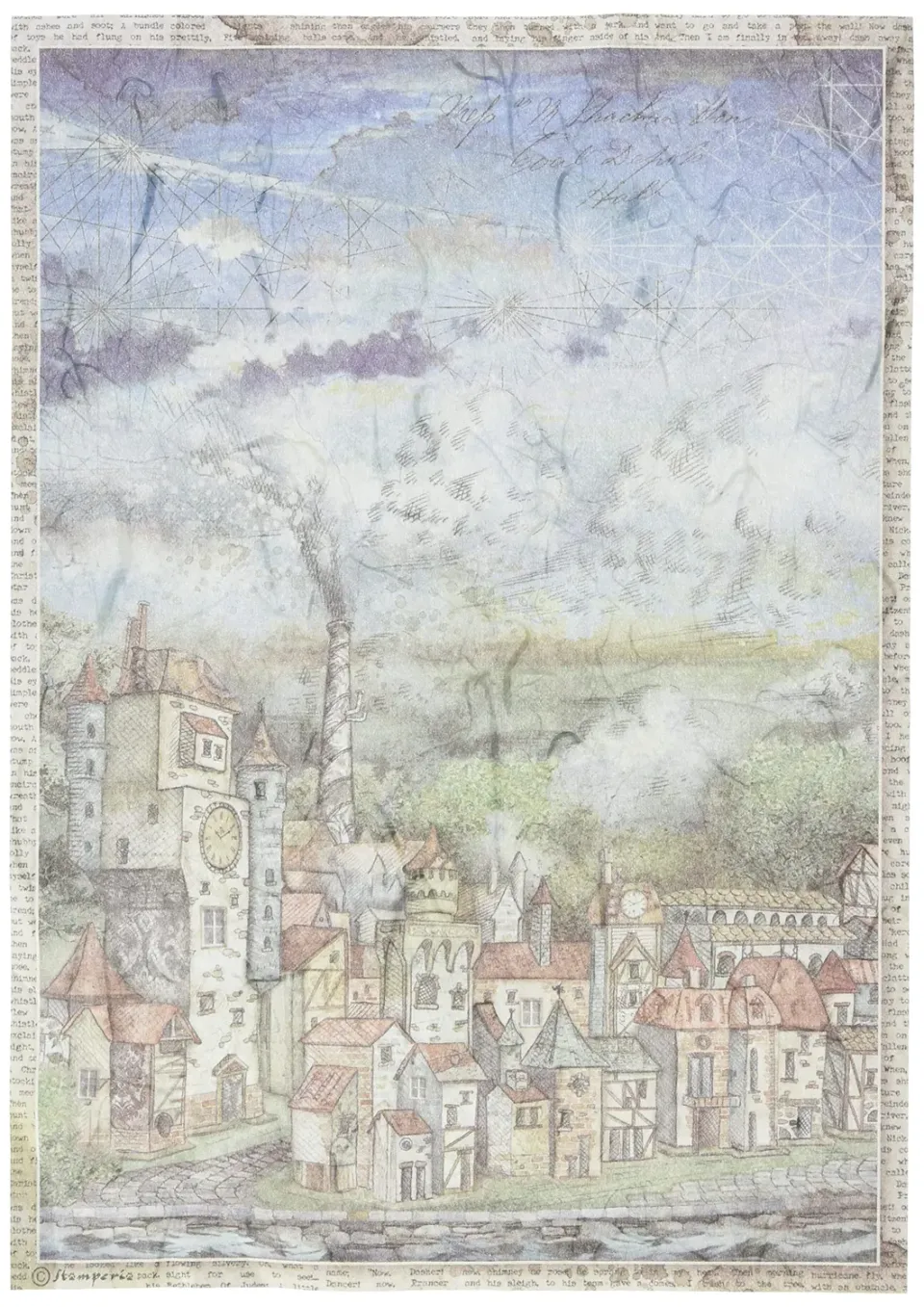 Stamperia Sir Vagabond DFSA4514 Reispapier A4 Cityscape