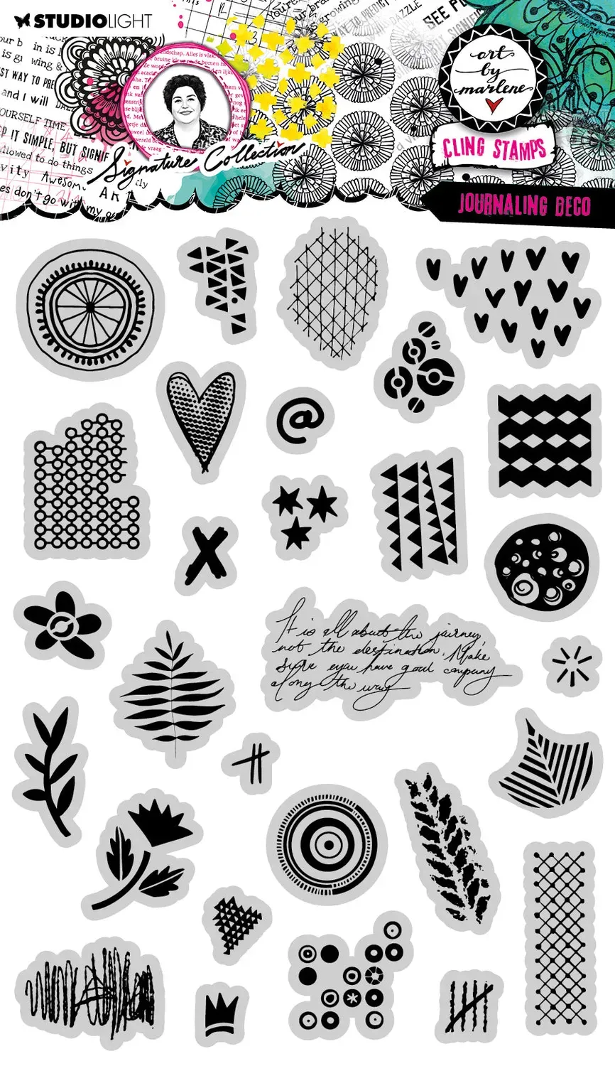 Art by Marlene Signature Cling Stempel Journaling Deco