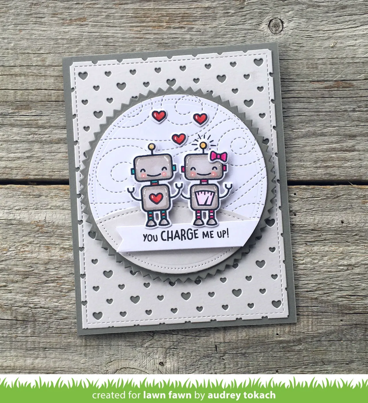 Lawn Fawn Charge Me Up Stempel Mini Roboter Herz