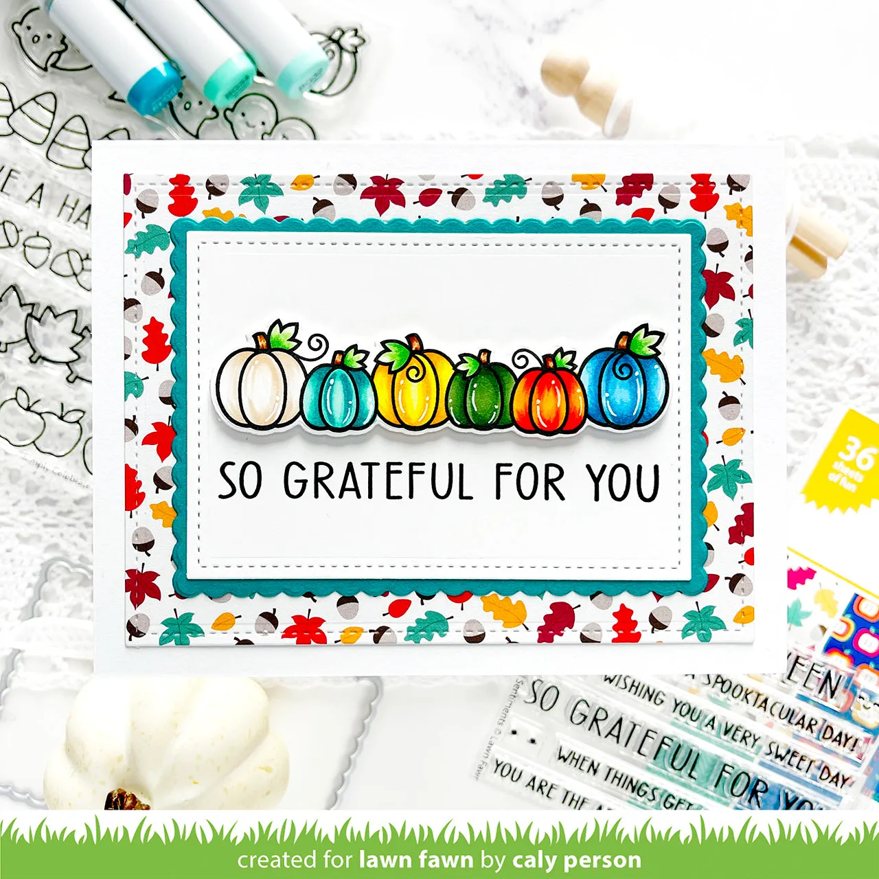 Lawn Fawn Simply Fall Sentiments Stempel LF2934