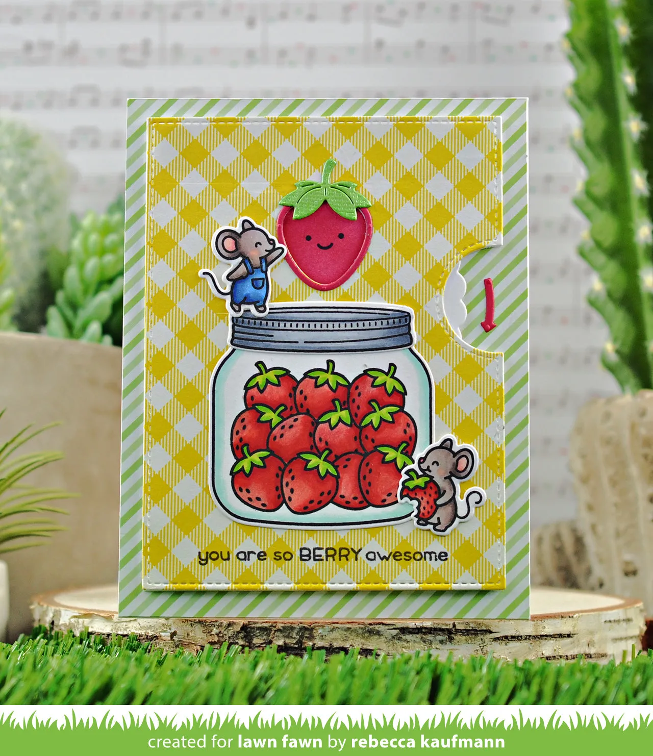Lawn Fawn How You Bean Strawberries Clear Stamps
