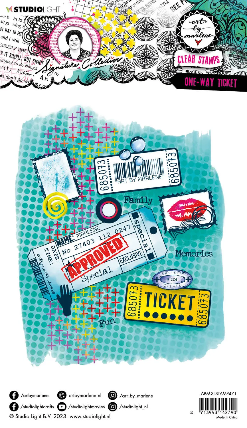 StudioLight Art by Marlene One-way ticket Clear Stamps Reisemotive