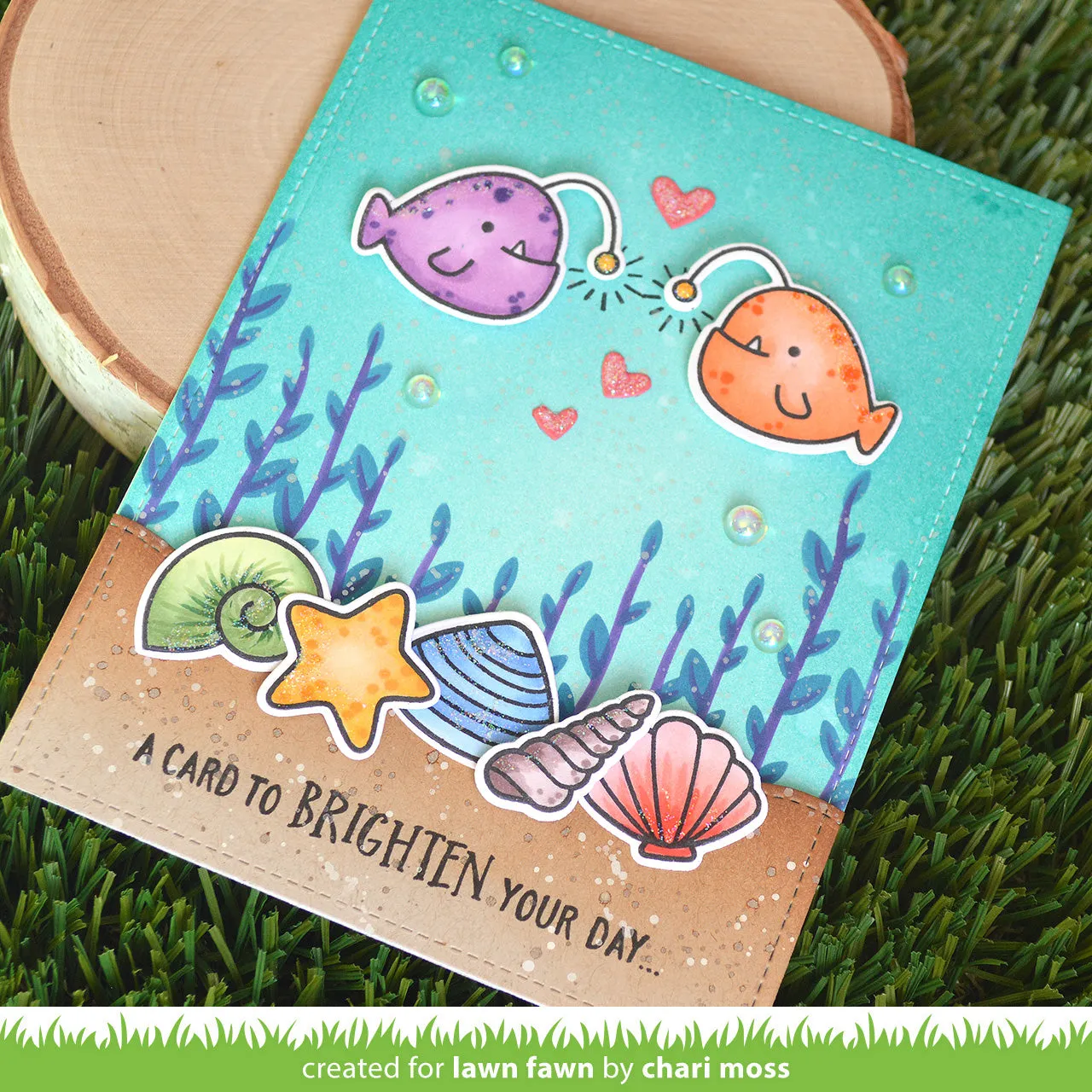 Lawn Fawn Anglerfish Flip-Flop LF2010 Clear Stempel gespiegelt