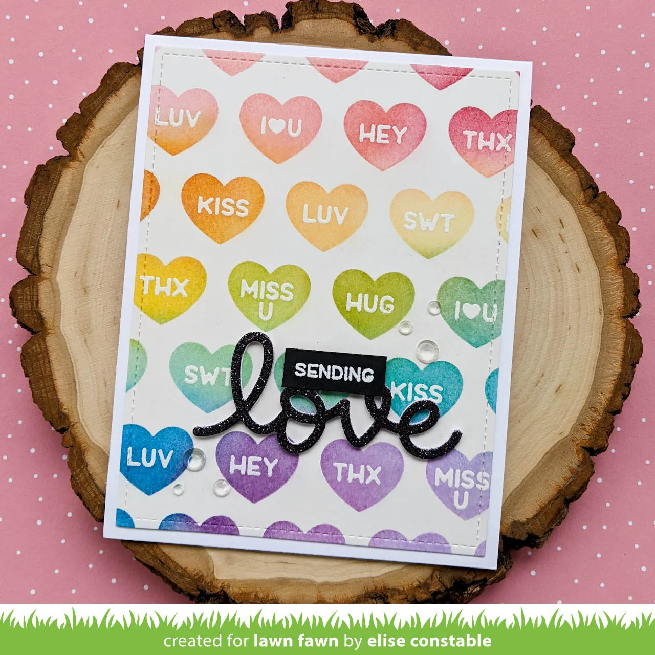 Lawn Fawn Conversation Heart Stencils Schablone 15x15cm